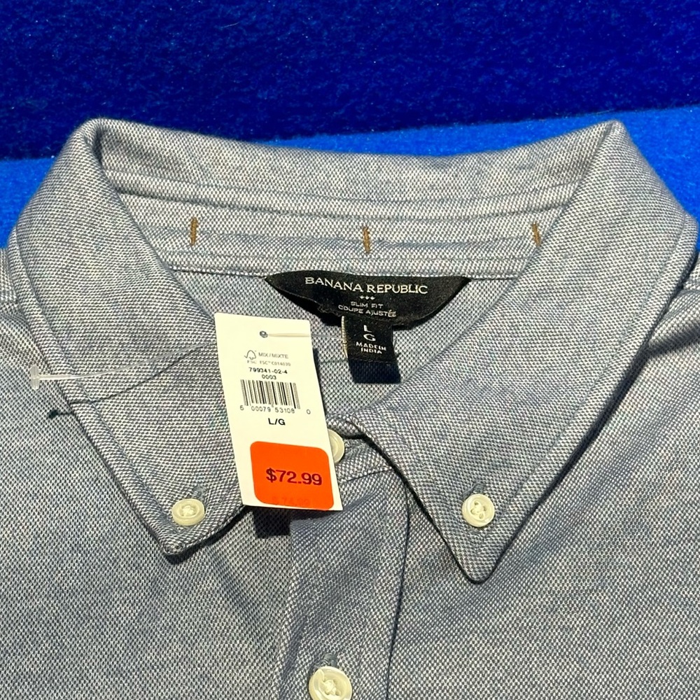 Banana Republic Mens Luxury Touch Pique Shirt - Large